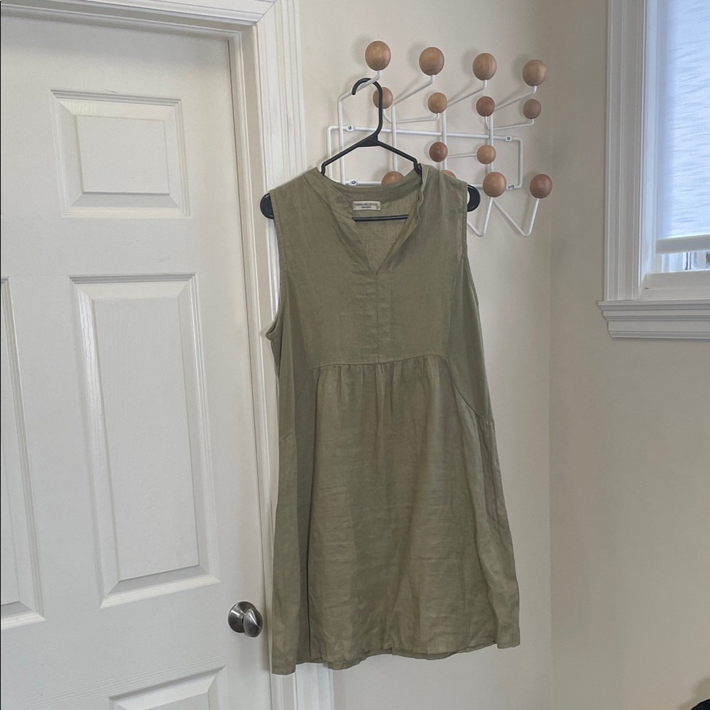 Terzo Millennio - Linen Summer Flowly Old Money Dress - Green - L